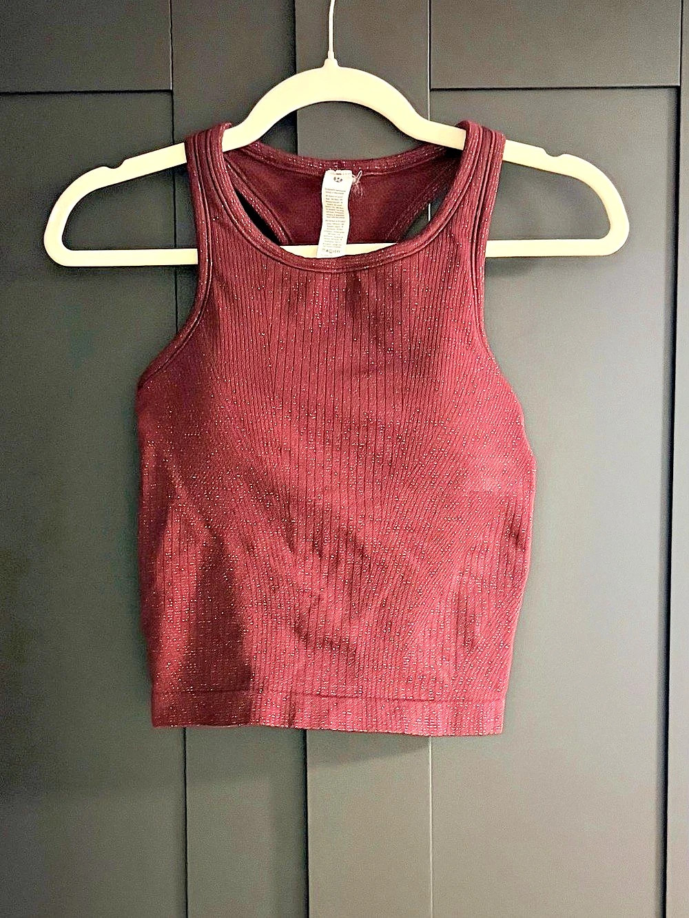 lululemon Ebb to Street Cropped Racerback Tank *Sparkle | Goodnight Plum | 8